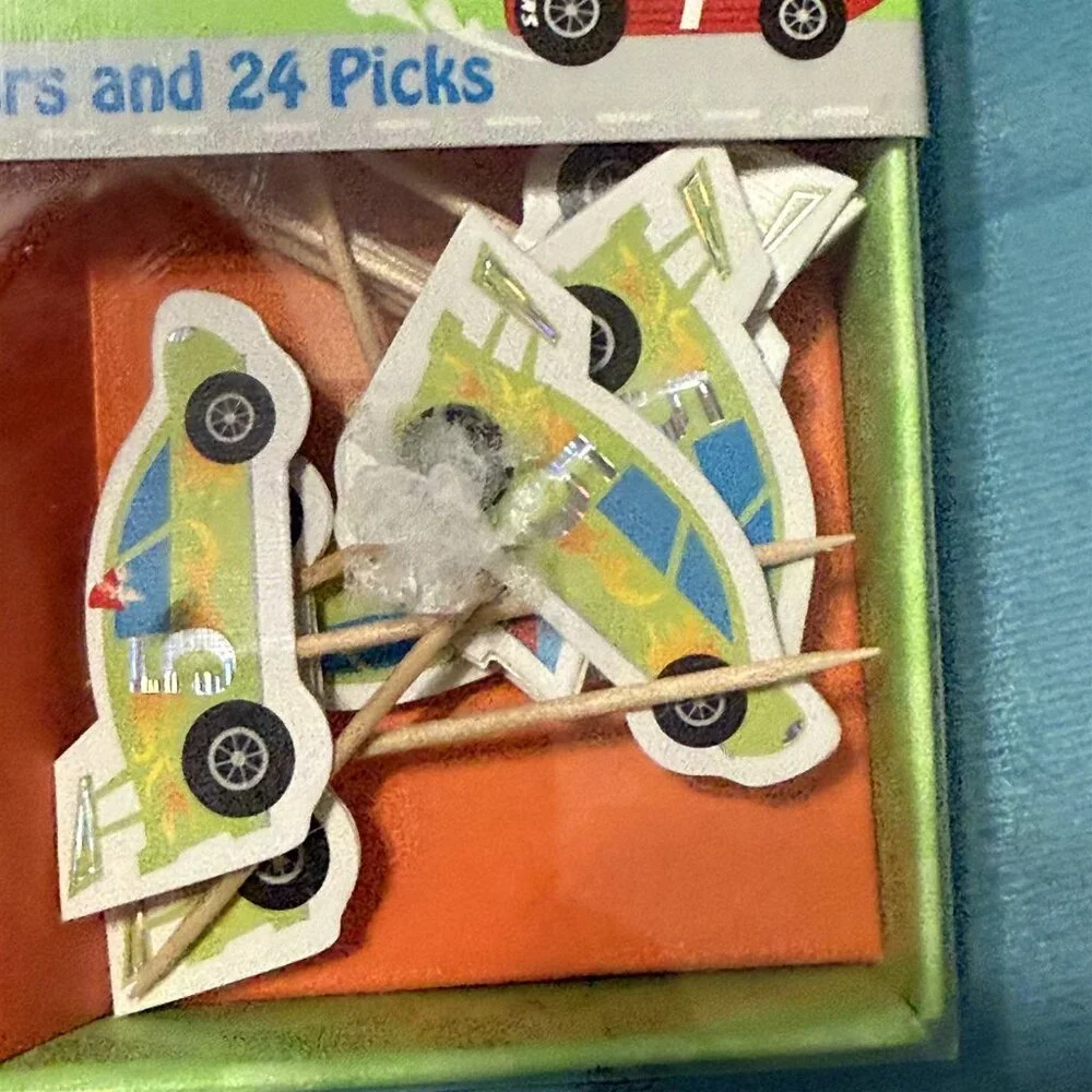 Get Set Go Cupcake Decor Set Race Car Liners And Car Picks Birthday Party